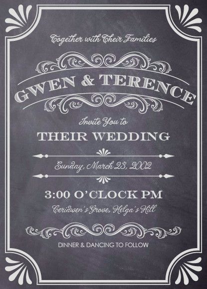 Gwen and Terence invite you to their wedding